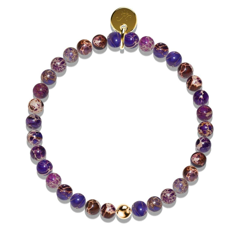 Régalite violette | Or Vermeil .925 | Bracelet de perles de pierres précieuses de guérison