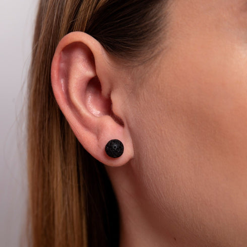 Diffuseur de pierres de lave | Argent sterling .925 | Boucles d'Oreilles Pierres Précieuses