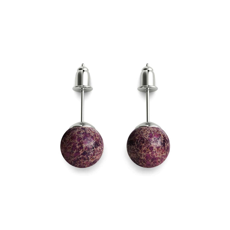 Régalite violette | Argent sterling .925 | Boucles d'Oreilles Pierres Précieuses