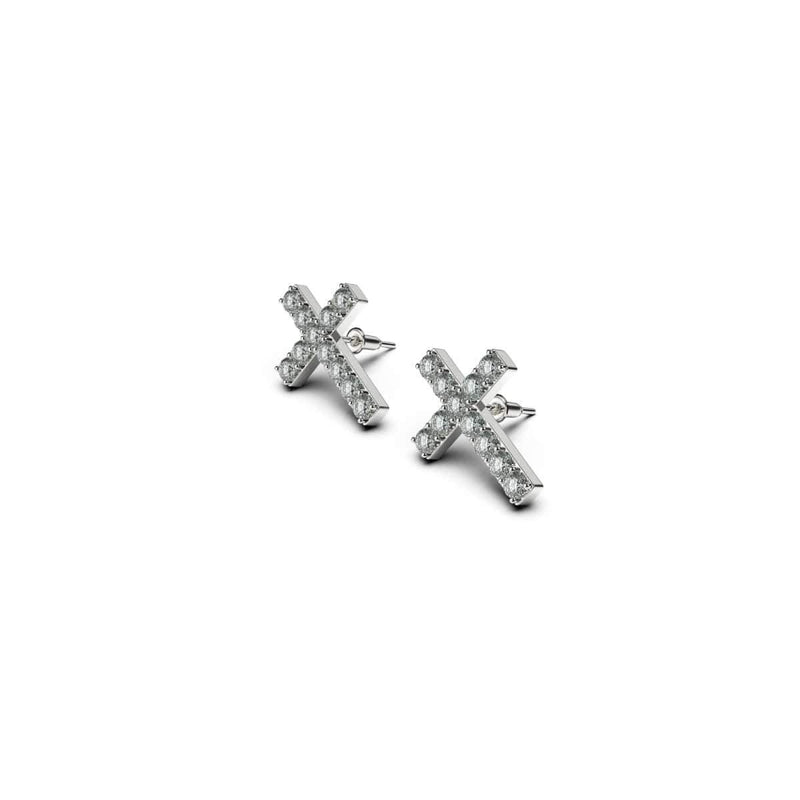 Blessed | .925 Sterling Silver | CZ Diamond Cross Earrings
