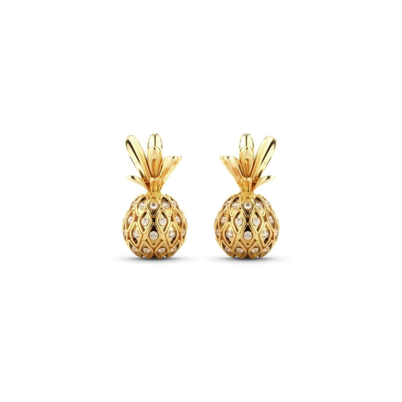 Pina colada | Or Vermeil | Boucles d'oreilles ananas diamant CZ