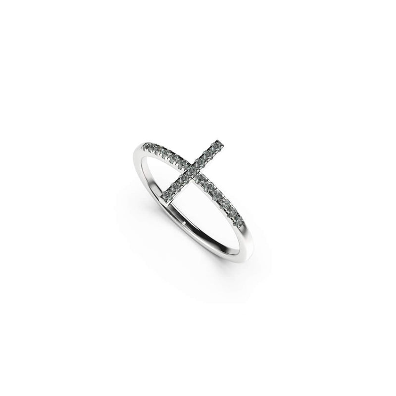Blessed | .925 Sterling Silver | CZ Diamond Cross Ring
