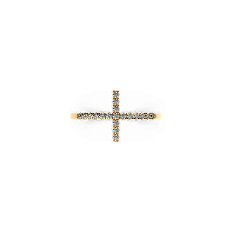 béni | Or Vermeil | Bague croix en diamant CZ