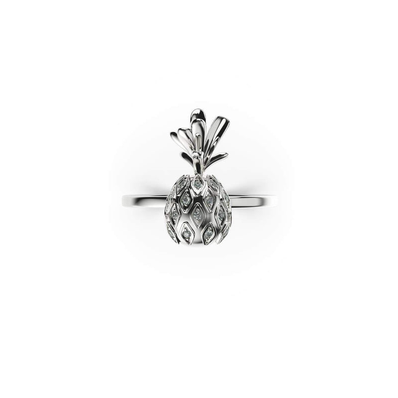 Pina colada | Argent sterling .925 | Bague ananas diamant CZ