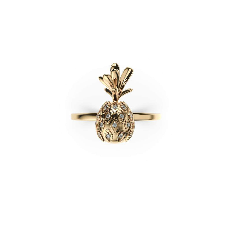 Pina colada | Or Vermeil | Bague ananas diamant CZ
