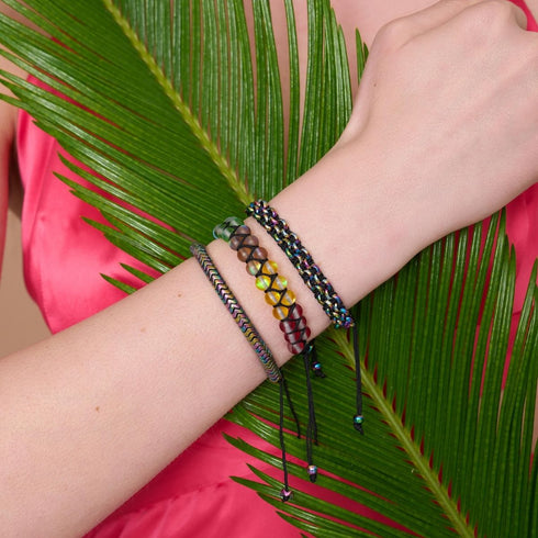 Liens Caméléon | Bracelet Mini Kismet | Noir x Argent Licorne