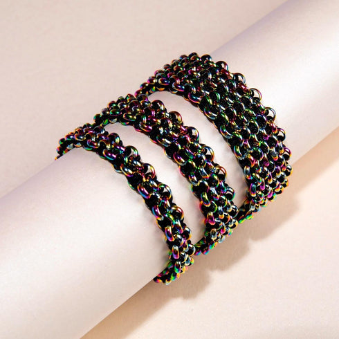 Liens Caméléon | Bracelet Mini Kismet | Noir x Argent Licorne
