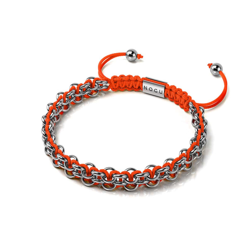 Liens Poisson Clown | Bracelet Mini Kismet | Orange fluo x argent
