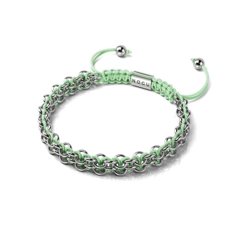 Liens Crocodile | Bracelet Mini Kismet | Vert menthe x argent