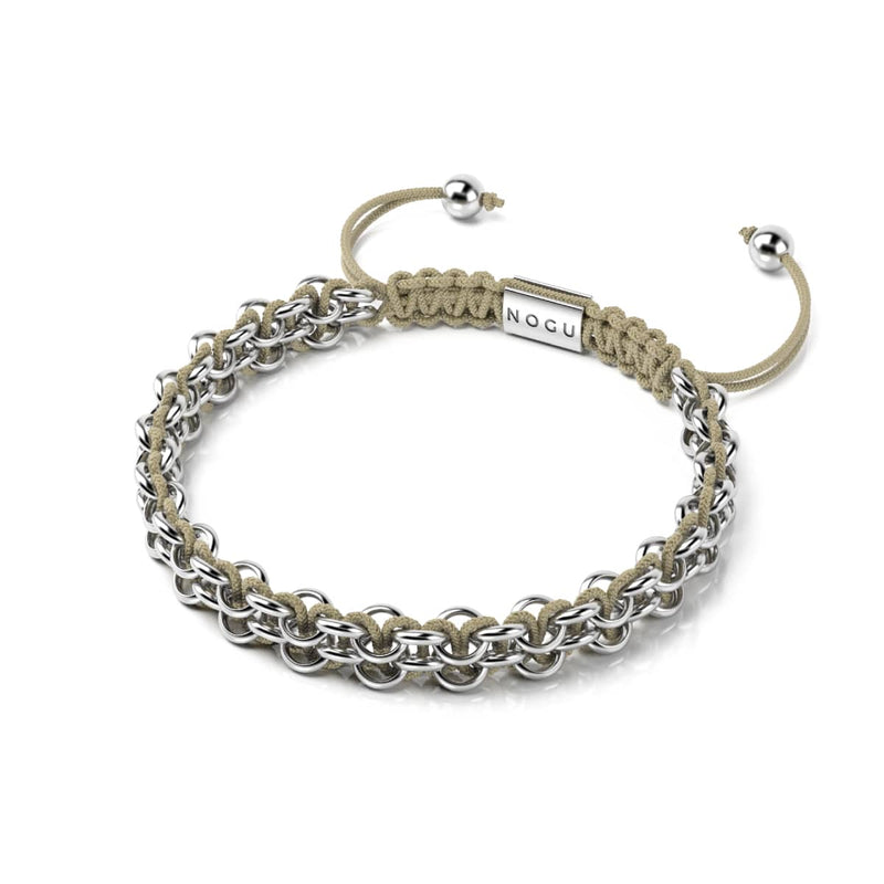Liens vers l'ours grizzli | Bracelet Mini Kismet | Marron x Argent