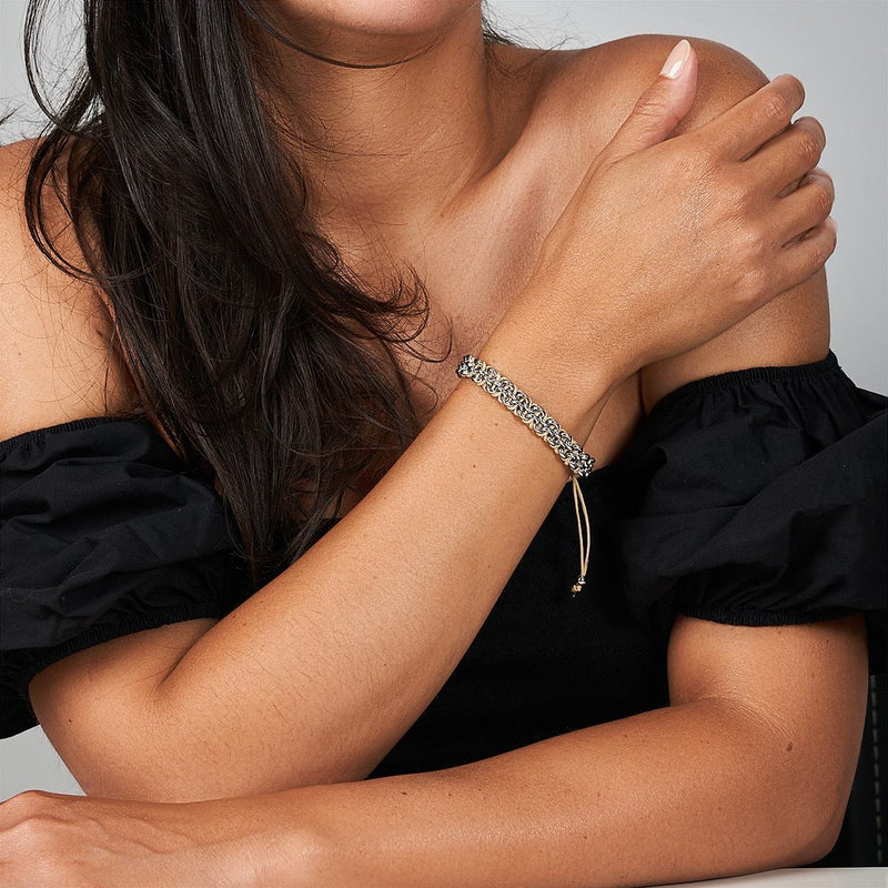 Liens vers l'ours grizzli | Bracelet Mini Kismet | Marron x Argent