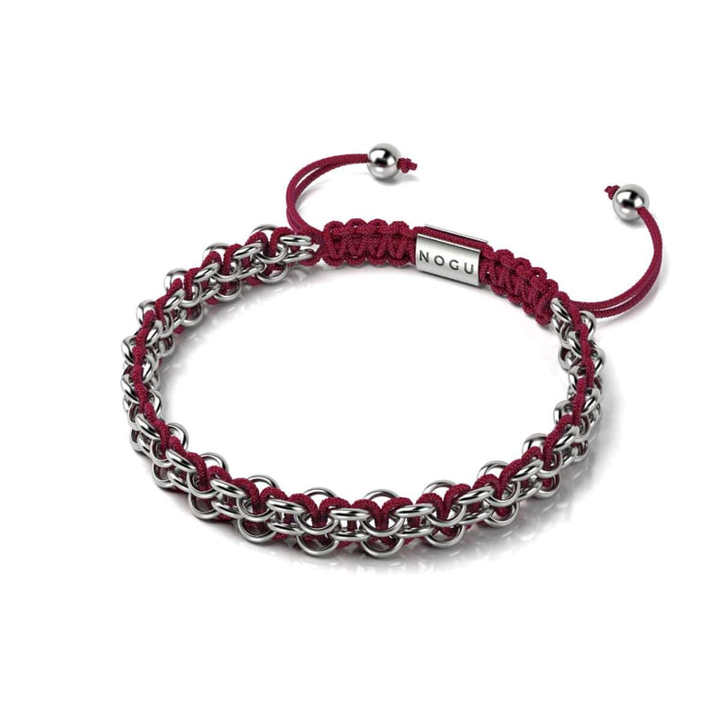 Liens de renard roux | Bracelet Mini Kismet | Bordeaux x Argent