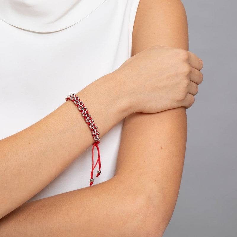Liens Panda Rouge | Bracelet Mini Kismet | Rouge x Argent