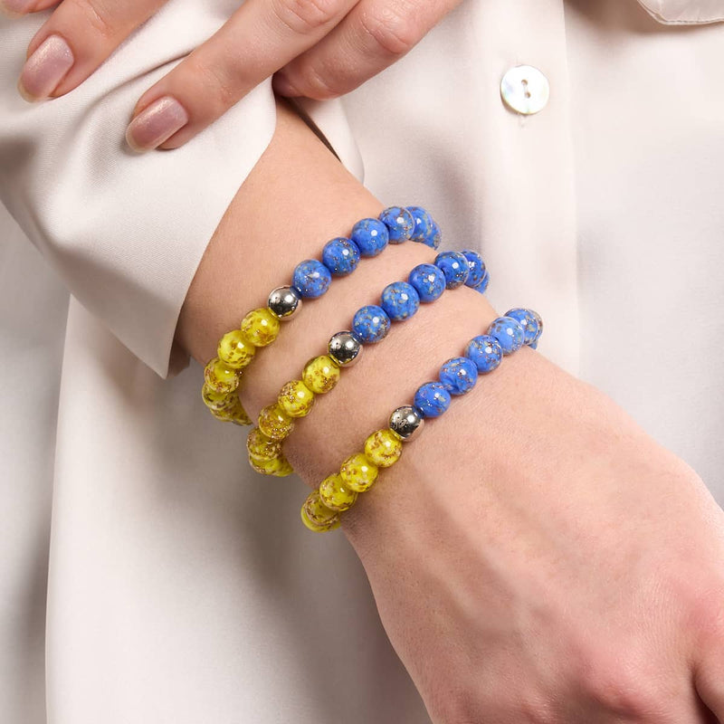 Nuit étoilée | Aide ukrainienne | Bracelet Verre Luciole