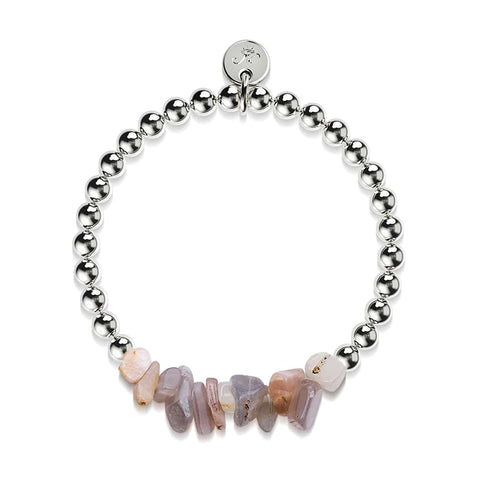 Agate du Botswana | Argent | Bracelet de pierres précieuses non taillées
