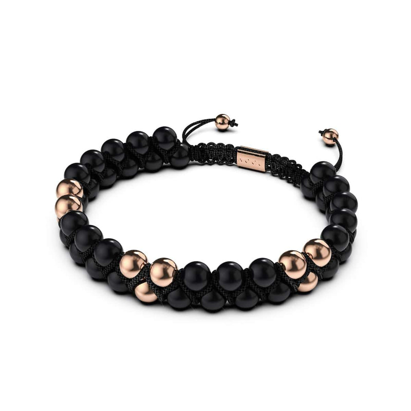 Or rose | Onyx mat | Bracelet Vitalité