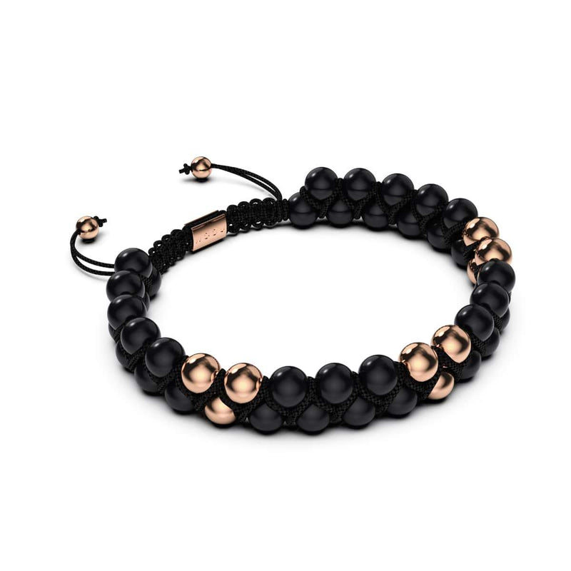 Or rose | Onyx mat | Bracelet Vitalité
