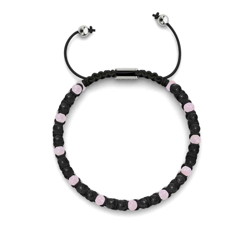 Rose Quartz x Lava Rock | .925 Sterling Silver | Mini Diffuser Bracelet