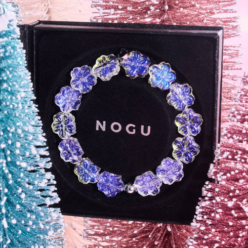 Fleurs de glace | Bracelet en verre féerique 