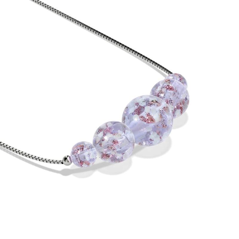 Lilas | Argent sterling 925 | Bracelet de cheville avec fermoir infini en verre Firefly 