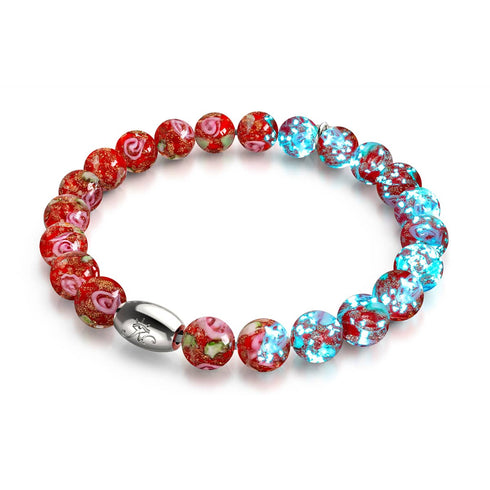Bracelet de jardin en verre Firefly Blue Carmine | Argent sterling 925