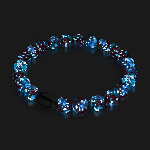 Bracelet de jardin en verre Firefly Blue Carmine | Argent sterling 925