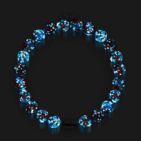 Bracelet de jardin en verre Firefly Blue Carmine | Argent sterling 925