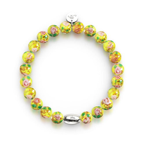 Jonquille bleue | Argent sterling 925 | Bracelet de jardin en verre Firefly