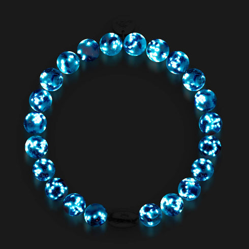 Iris bleu | Argent sterling 925 | Bracelet en verre Firefly
