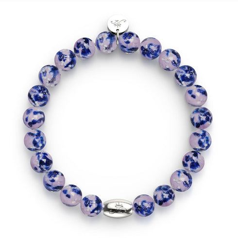 Iris bleu | Argent sterling 925 | Bracelet en verre Firefly