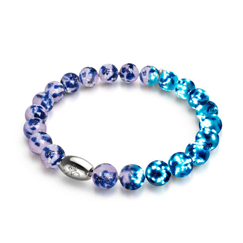 Iris bleu | Argent sterling 925 | Bracelet en verre Firefly