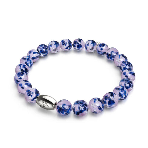 Iris bleu | Argent sterling 925 | Bracelet en verre Firefly
