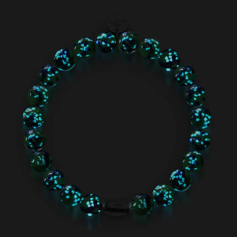 Menthe bleue | Argent sterling 925 | Bracelet en verre Firefly