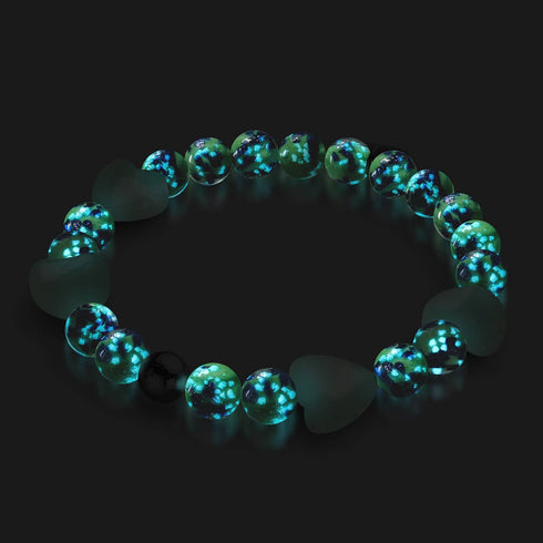 Bracelet en verre bleu menthe | Firefly Glass x Murano Hearts 