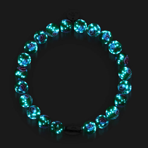 Gui bleu | Argent sterling 925 | Bracelet de jardin en verre Firefly