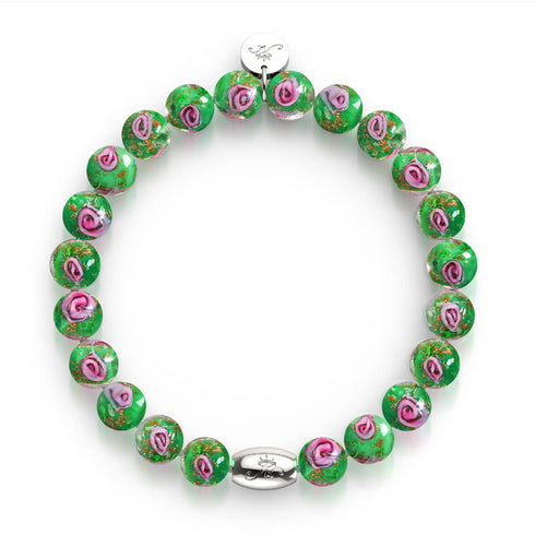 Gui bleu | Argent sterling 925 | Bracelet de jardin en verre Firefly
