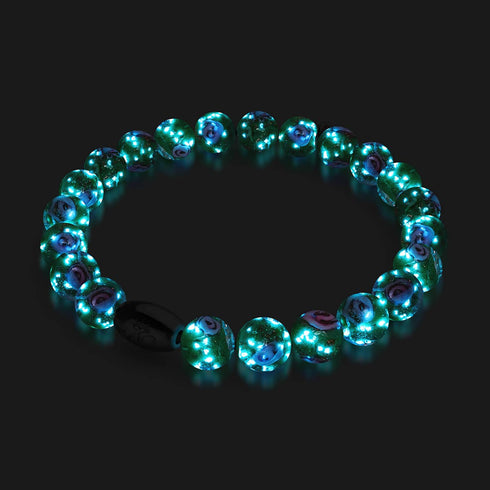 Gui bleu | Argent sterling 925 | Bracelet de jardin en verre Firefly
