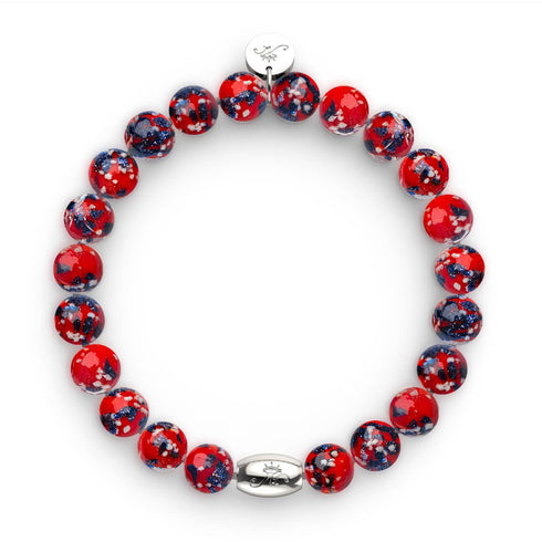 Feu et glace | Argent sterling 925 | Bracelet en verre Firefly