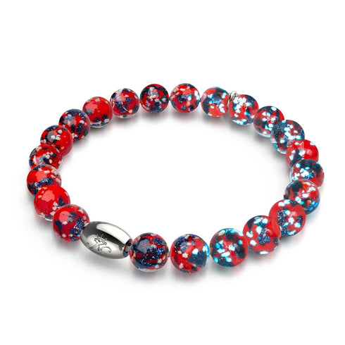 Feu et glace | Argent sterling 925 | Bracelet en verre Firefly