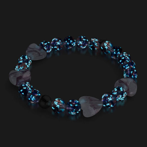 Purple Elixir | Bracelet en verre Firefly Glass x cœurs en verre de Murano 