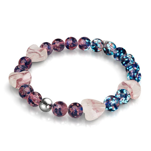 Purple Elixir | Bracelet en verre Firefly Glass x cœurs en verre de Murano 
