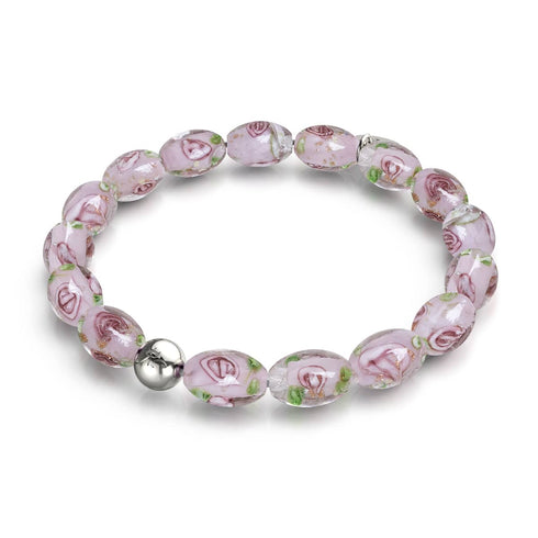 Bracelet de jardin en verre Firefly | Rose violette | Argent sterling 925