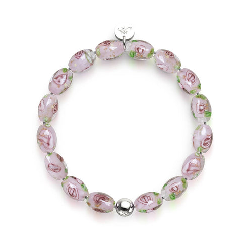 Bracelet de jardin en verre Firefly | Rose violette | Argent sterling 925