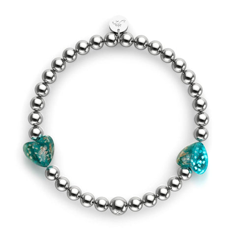 Bracelet Essence Coeurs en Verre Firefly | Teal 