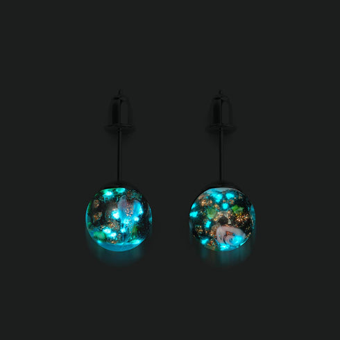 Rose enchantée | Argent sterling 925 | Boucles d'oreilles à tige en verre Firefly 