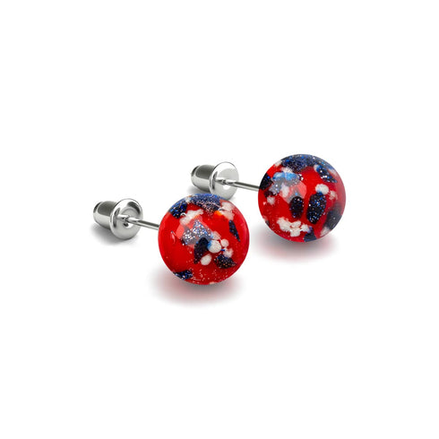 Feu et glace | Argent sterling 925 | Clous d'oreilles en verre Firefly 