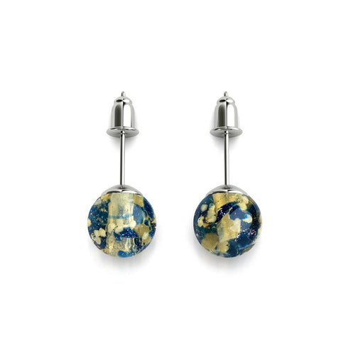 Boucles d'oreilles à tige en verre Firefly | Argent sterling 925 | Flamme en grès 