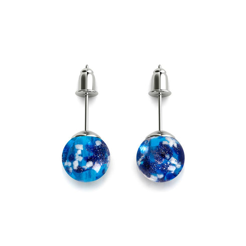 Boucles d'oreilles à tige en verre Firefly en argent sterling 925 et topaze 