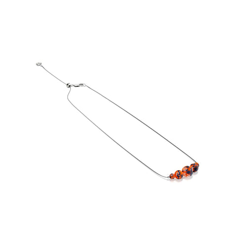 Glowing Ember | .925 Sterling Silver | Firefly Glass Infinity Clasp Necklace
