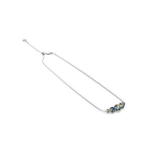 Sandstone Flame | .925 Sterling Silver | Firefly Glass Infinity Clasp Necklace